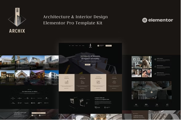 Product Image - Archix – Architecture & Interior Design Elementor Pro Template Kit
