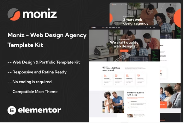 Product Image - Moniz – Web Design Agency Elementor Template Kit