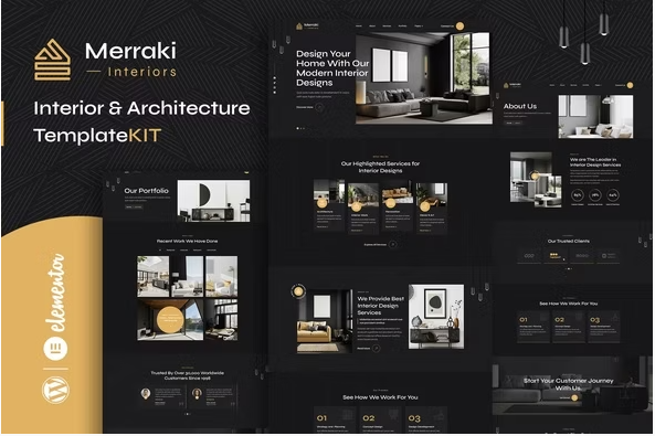 Product Image - Merraki – Interiors & Architecture Elementor Template Kit