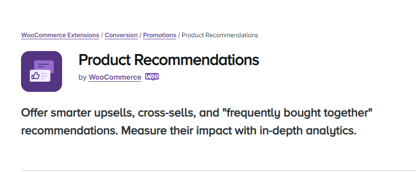 WooCommerce – Product Recommendations
