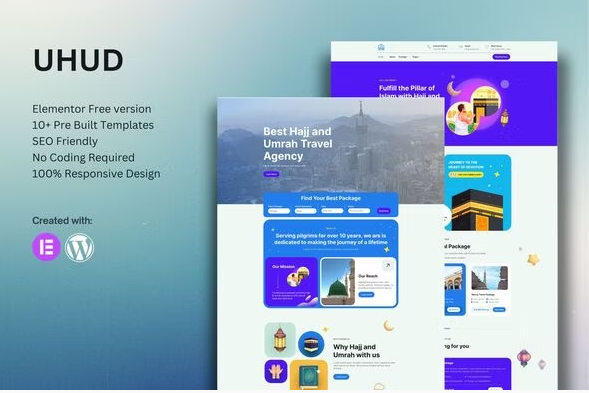 Uhud - Hajj & Umrah Tour Travel Elementor Template Kit