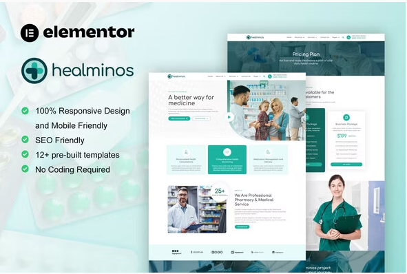 Product Image - Healminos – Pharmacy & Medical Service Elementor Template Kit