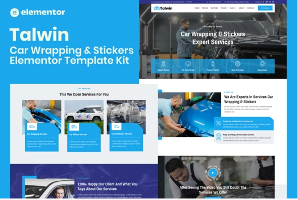 Product Image - Talwin – Car Wrapping & Stickers Elementor Pro Template Kit
