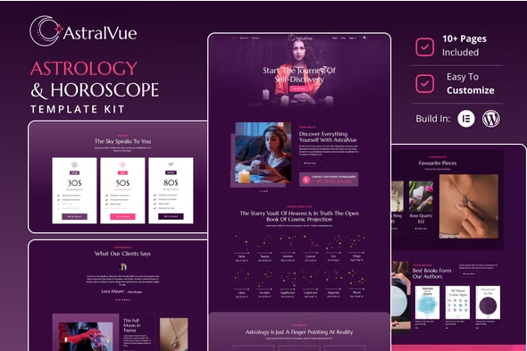Product Image - AstralVue – Astrology & Horoscope Elementor Template Kit