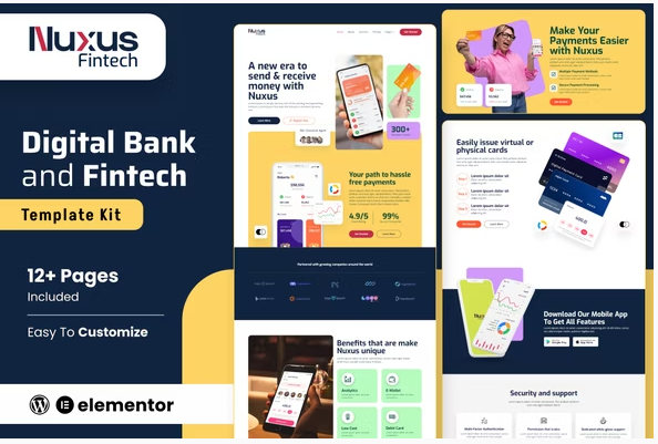 Nuxus - Online Payment Gateway Elementor Template Kit