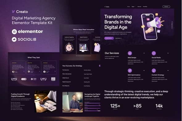 Product Image - Creato – Digital Marketing Agency Elementor Template Kit
