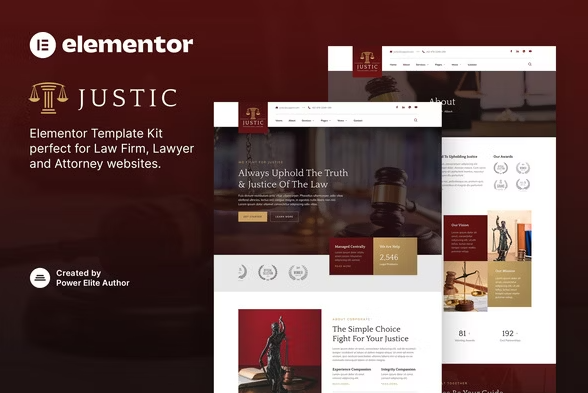 Product Image - Justic – Law Firm & Legal Services Elementor Template Kit