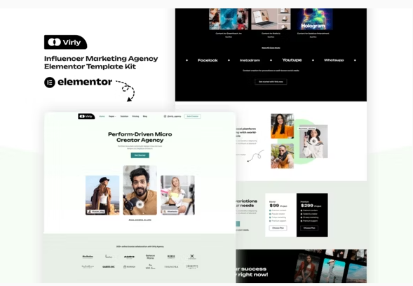 Product Image - Virly – Influencer Marketing Agency Elementor Template Kit