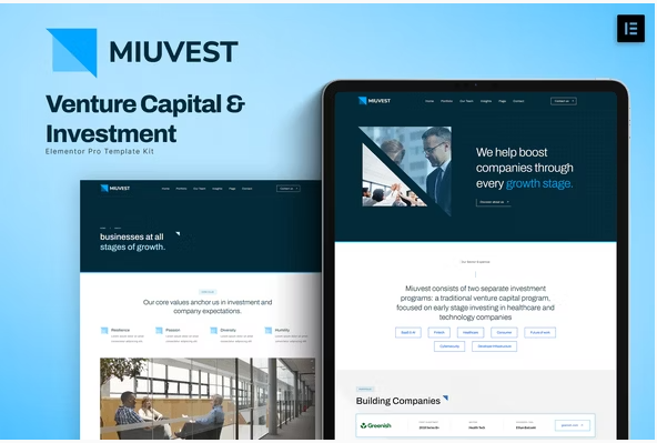 Product Image - Miuvest – Venture Capital & Investment Elementor Template Kit
