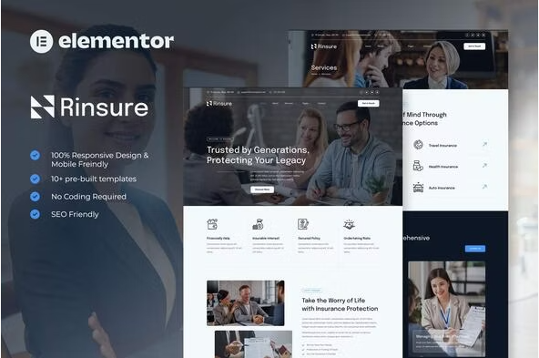 Product Image - Rinsure – Insurance Agency Elementor Template Kit Product Image - Rinsure – Insurance Agency Elementor Template Kit