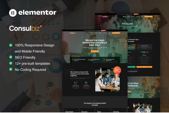Product Image - ConsulBiz – Business Consultant Elementor Template Kit