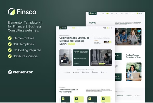 Product Image - Finsco – Finance & Business Consulting Elementor Template Kit