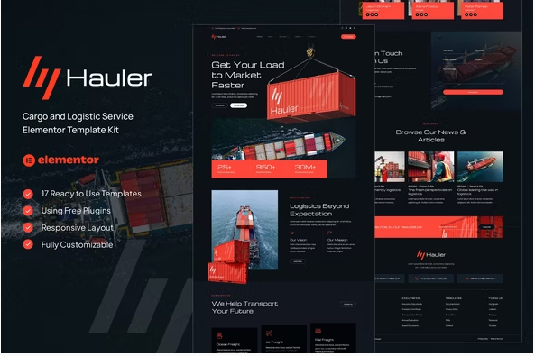 Product Image - Hauler – Cargo & Logistic Elementor Template Kit