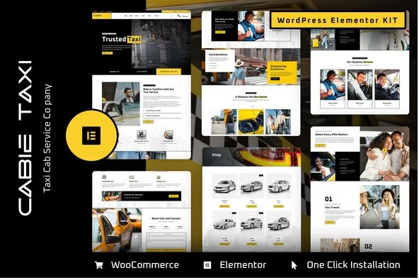 Product Image - Cabie – Taxi Booking Service Elementor Pro Template Kit