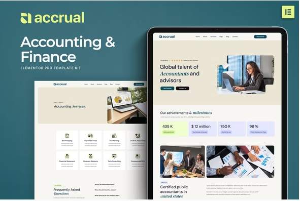 Product Image - Accrual – Accounting & Finance Elementor Template Kit