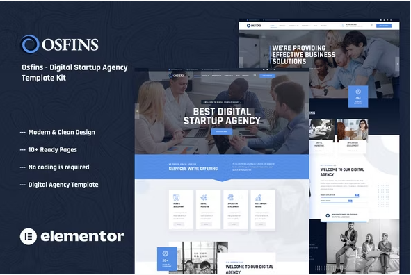 Osfins - Digital Startup Agency Elementor Template Kit