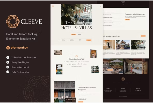 Product Image - Cleeve – Hotel and Resort Booking Elementor Template Kit