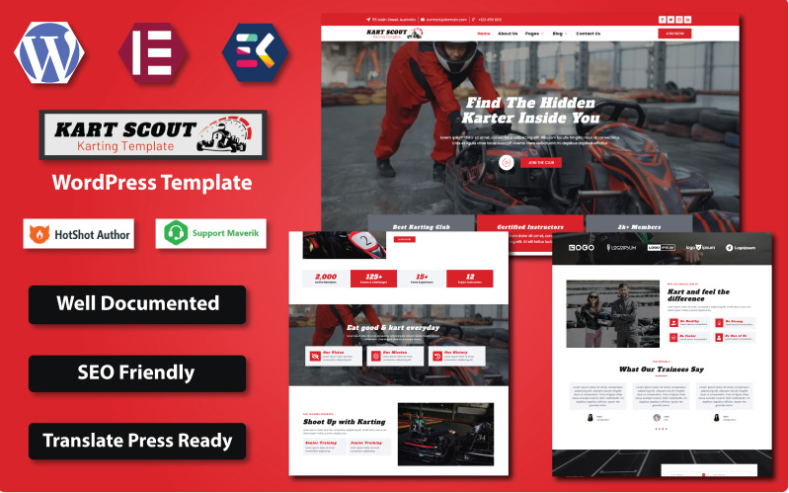 Product Image - Kart Scout – Karting Club WordPress Elementor Template WordPress Theme