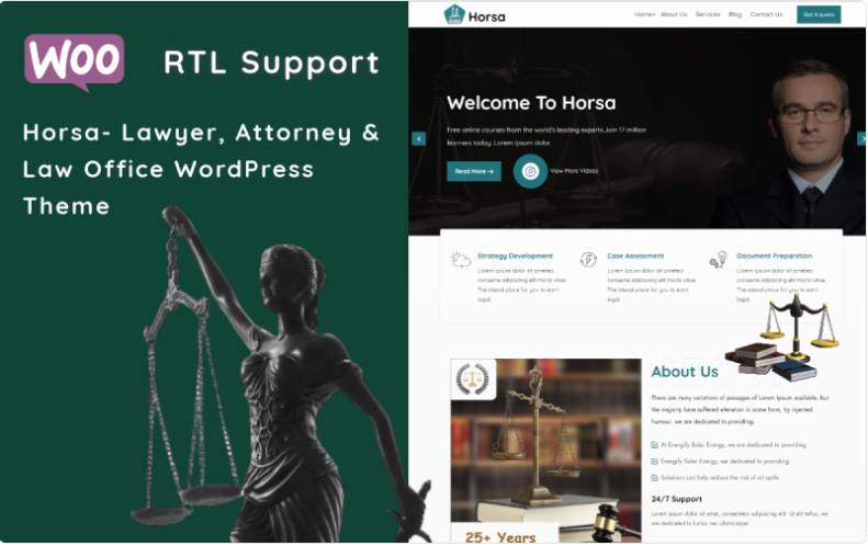 Horsa - Law Firm and Attorney Theme WordPress Theme