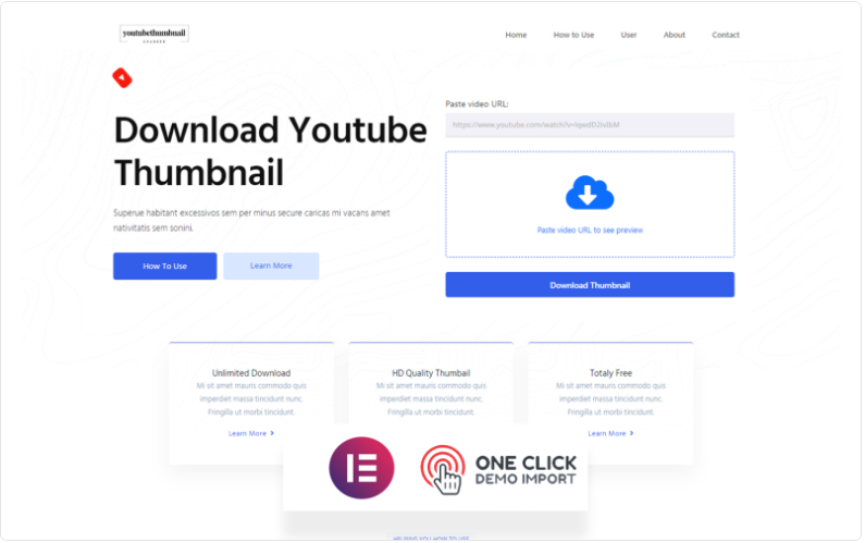 Product Image - Youtube thumbnail Grabber – Youtube thumbnail Downloader One Page WordPress Theme