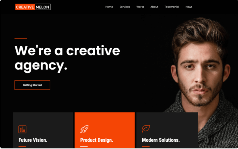 Product Image - Creative Melon-One Page Creative Agency WordPress Theme