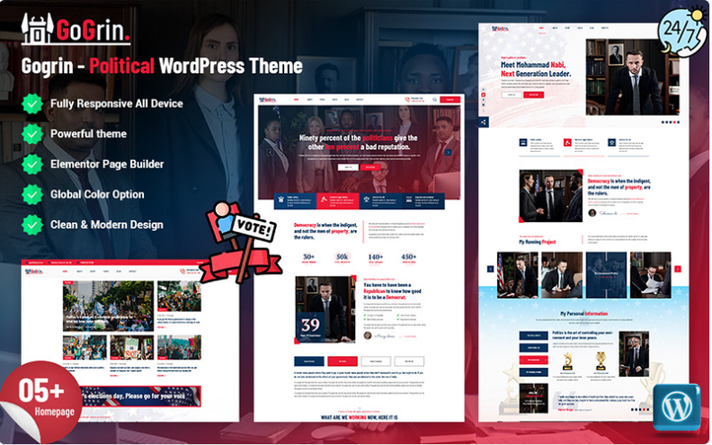 Product Image - Gogrin – Political WordPress Theme