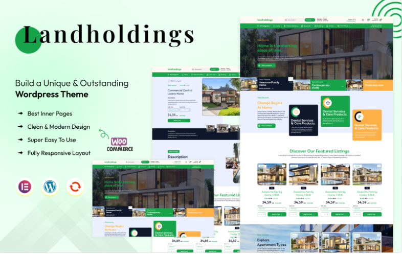 Product Image - Landholdings – Home Staging Minimal WordPress Theme WooCommerce Theme