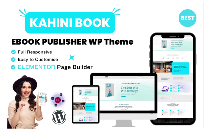 Product Image - Kahini eBook Online Book Publisher Portfolio WordPress Theme