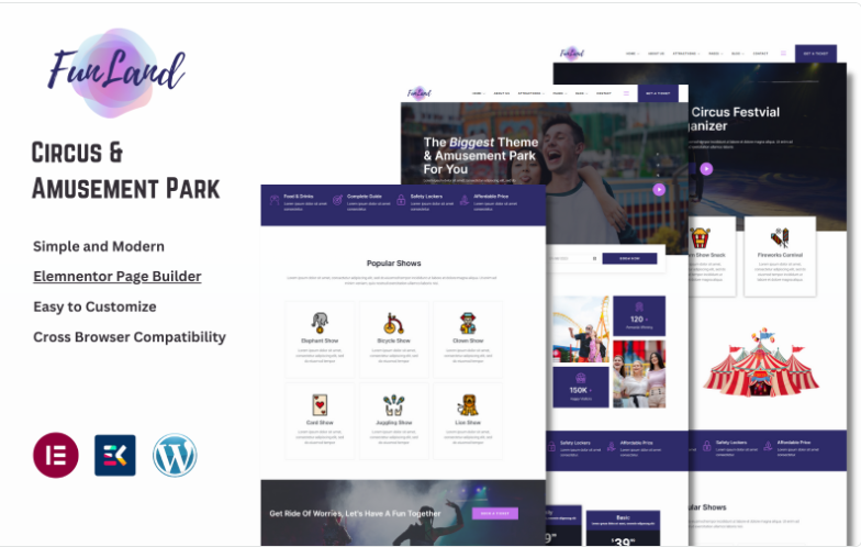 Product Image - FunLand – Circus And Amusement Park WordPress Theme