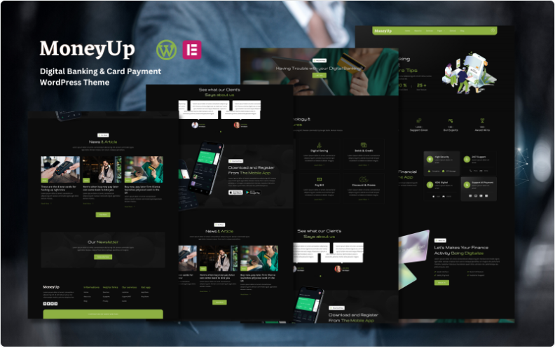 MonyUp - Digital Banking & Card Payment Services WordPress Theme