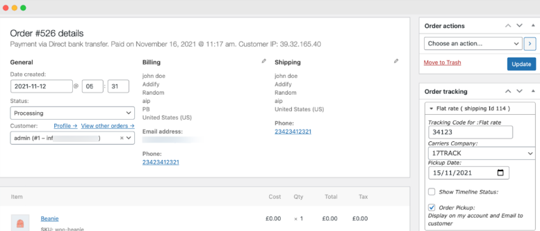 WooCommerce – Order Tracking for WooCommerce