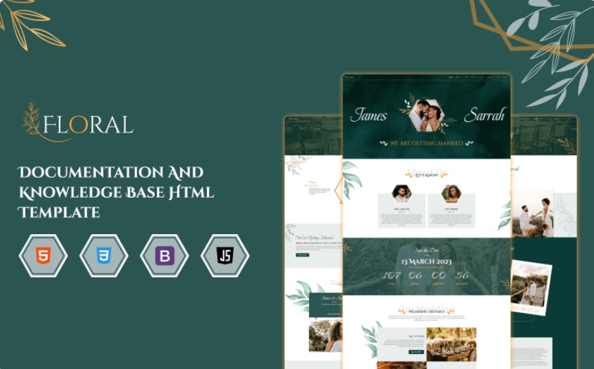 Floral - Responsive HTML Wedding Template Website Template