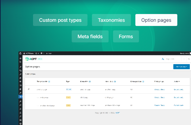 Product Image - ACPT Pro WordPress plugin with original license key Activation for lifetime Product Image - ACPT Pro WordPress plugin with original license key Activation for lifetime