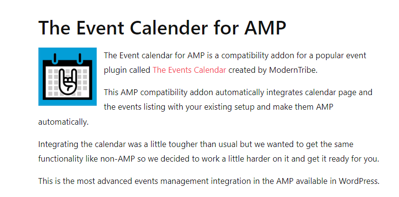 Product Image - The Events Calendar for AMP Product Image - The Events Calendar for AMP