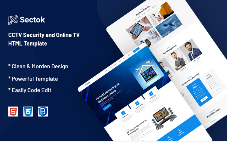 Sectok – CCTV Security and Online TV Website Template