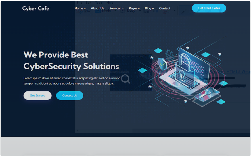 Cybercafe - Cyber Security Services HTML5 Website Template