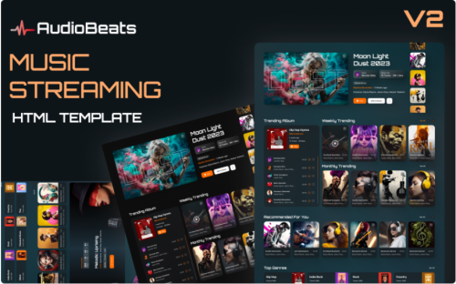 Unleash Musical Brilliance with audioBeats: Professional HTML Music Streaming Solution Website Template