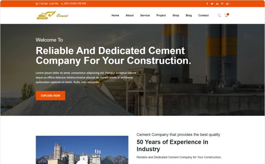 Cement Manufactur Html Template Website Template