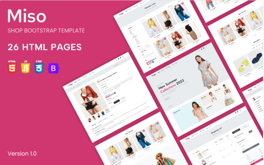 Miso - Modern Shop Bootstrap Template Website Template