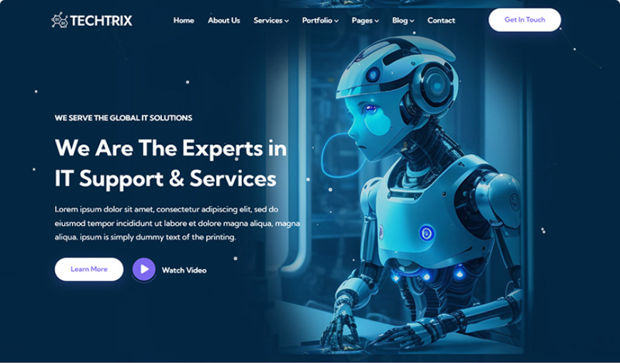 Techtrix - IT Startups & Technology Solutions HTML5 Responsive Website Template
