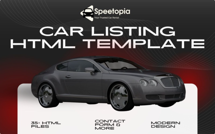 Speetopia - Car Rental and Listing HTML5 Template Website Template