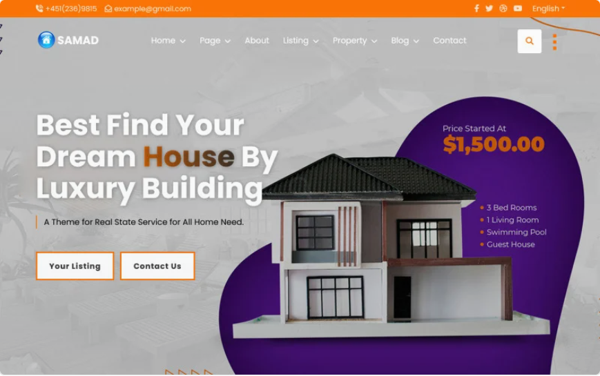Samad - Real Estate Multipage Bootstrap Website Template