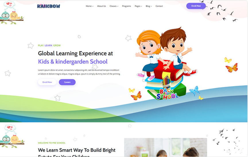 Rainbow - Kids & Kindergarten Pre-School HTML5 Website Template