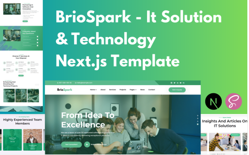 BrioSpark - IT Solutions & Technology NextJS Template Website Template