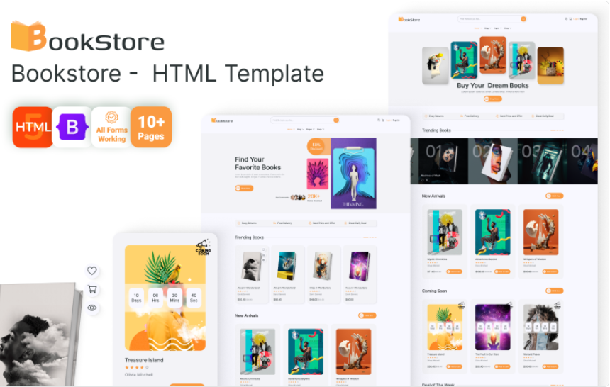 Book Store - Multipurpose Books, E-Books, Novels and Manga HTML5 Website Template