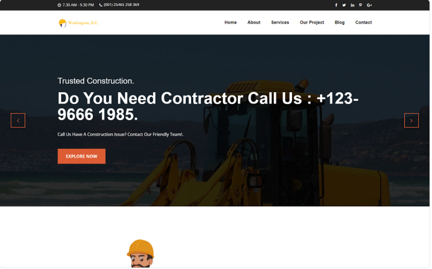 Washington Dc Construction Building Business HTML Template Website Template