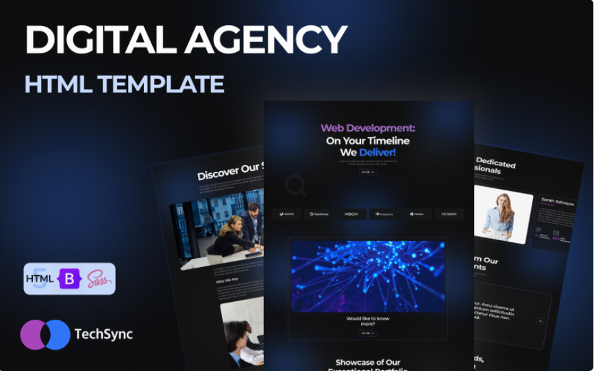 Tech Sync - IT Solutions & Business Services Digital Agency HTML5 Website Template