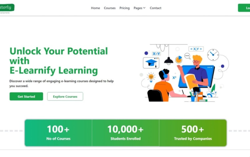 Mentorly | React JS E-Learning Platform Template For Your Need | Education | Courses Learning Website Template
