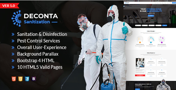 Deconta - Sanitation, Disinfection and Pest Control HTML Template