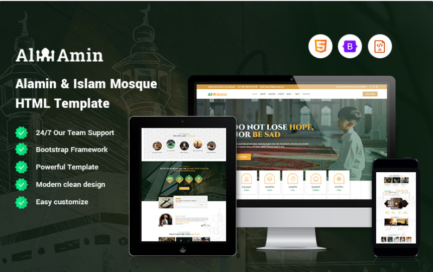 Alamin Islam Mosque Website Template